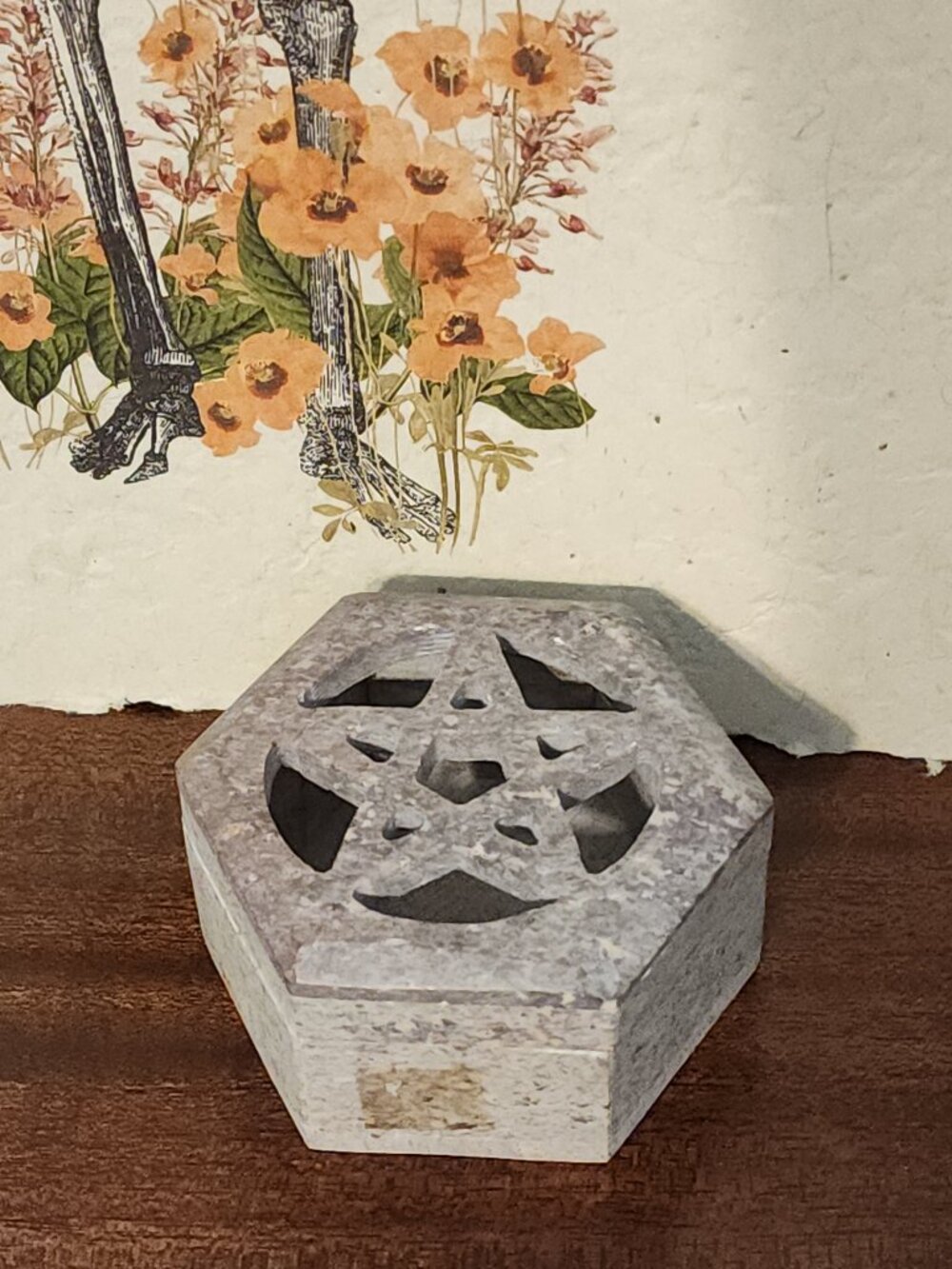 Soapstone Pentagram Trinket Box